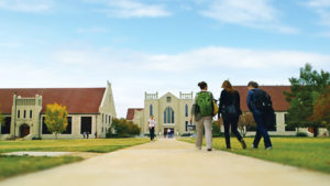 John Brown University Case Study, photograph of students walking on campus
