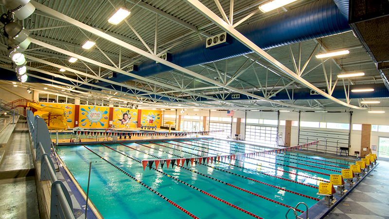 Jones Center for Families Case Study, photograph of pool from above